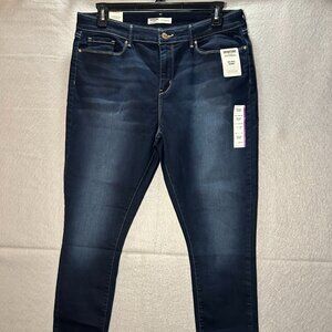 Signature Levi Strauss Gold Mid Rise Skinny Stretch Blue Denim Jeans 16L W34 L32